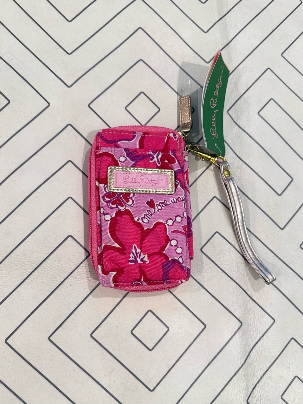 NWT Lilly Pulitzer Pink Floral Wristlet